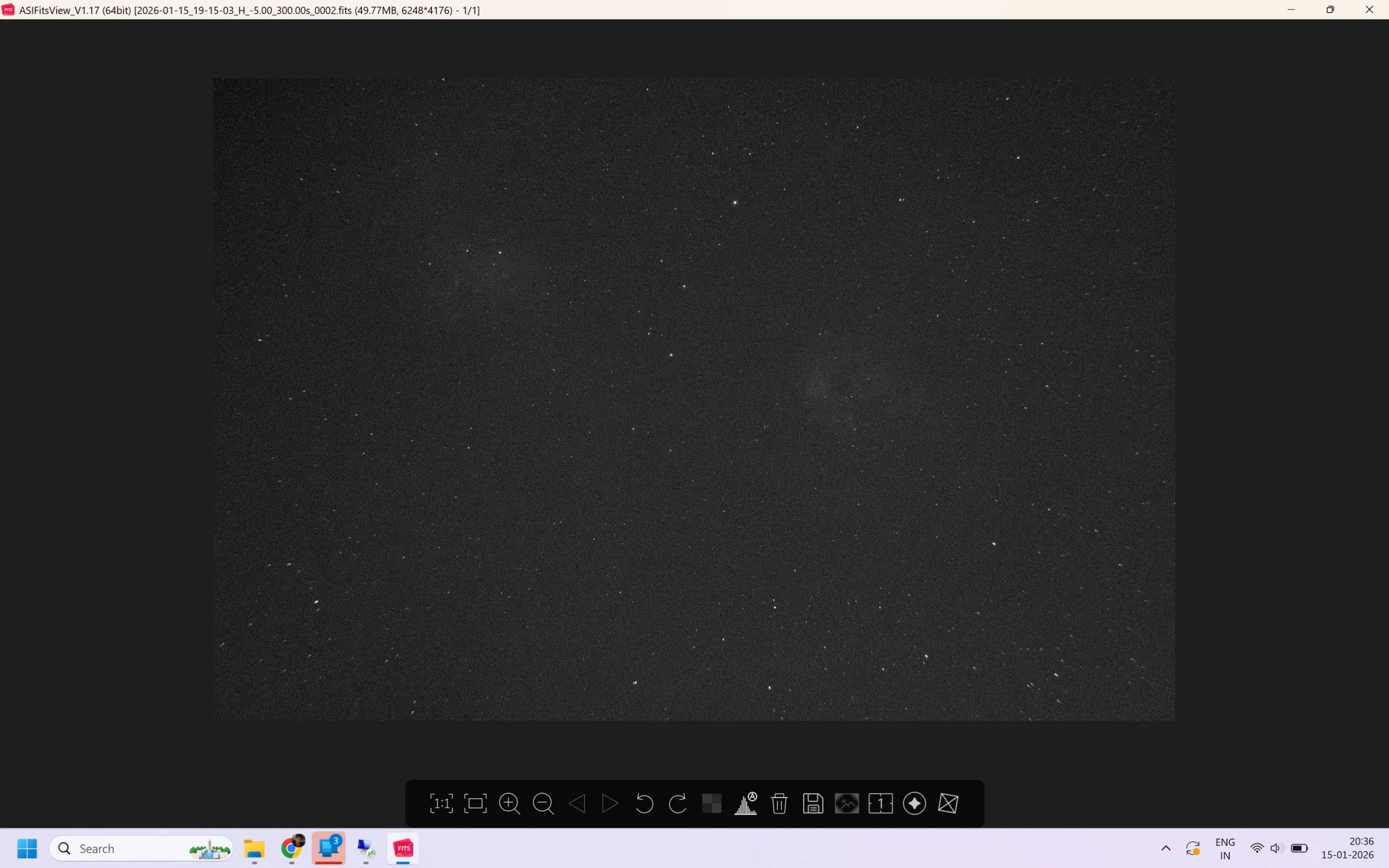 A single 300-second Hydrogen Alpha exposure of the Tadpole Nebula (IC410)