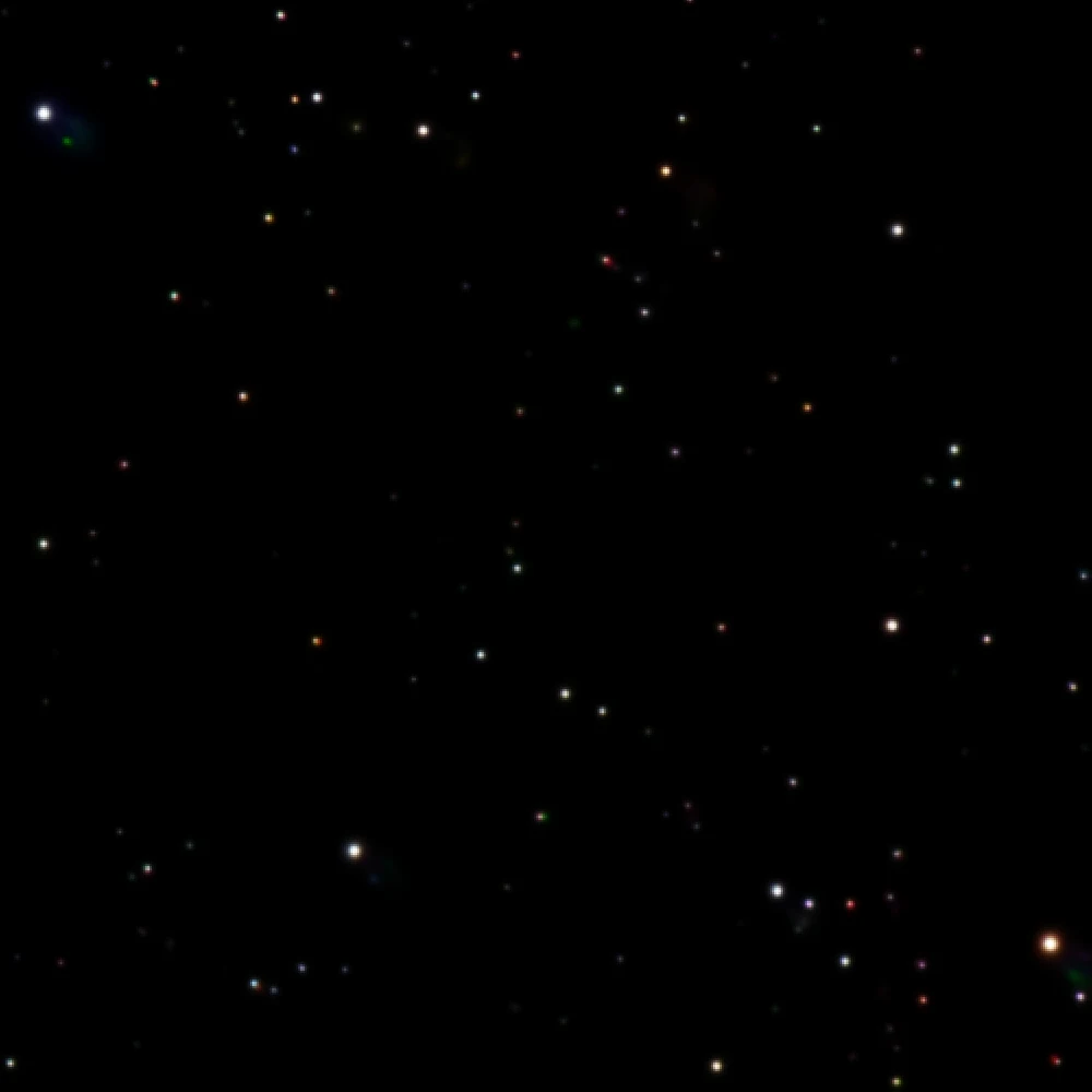 Star layer from the bottom-right corner of the IC 443 frame, before and after removing backfocus comet wings, enlarged 2x - Before