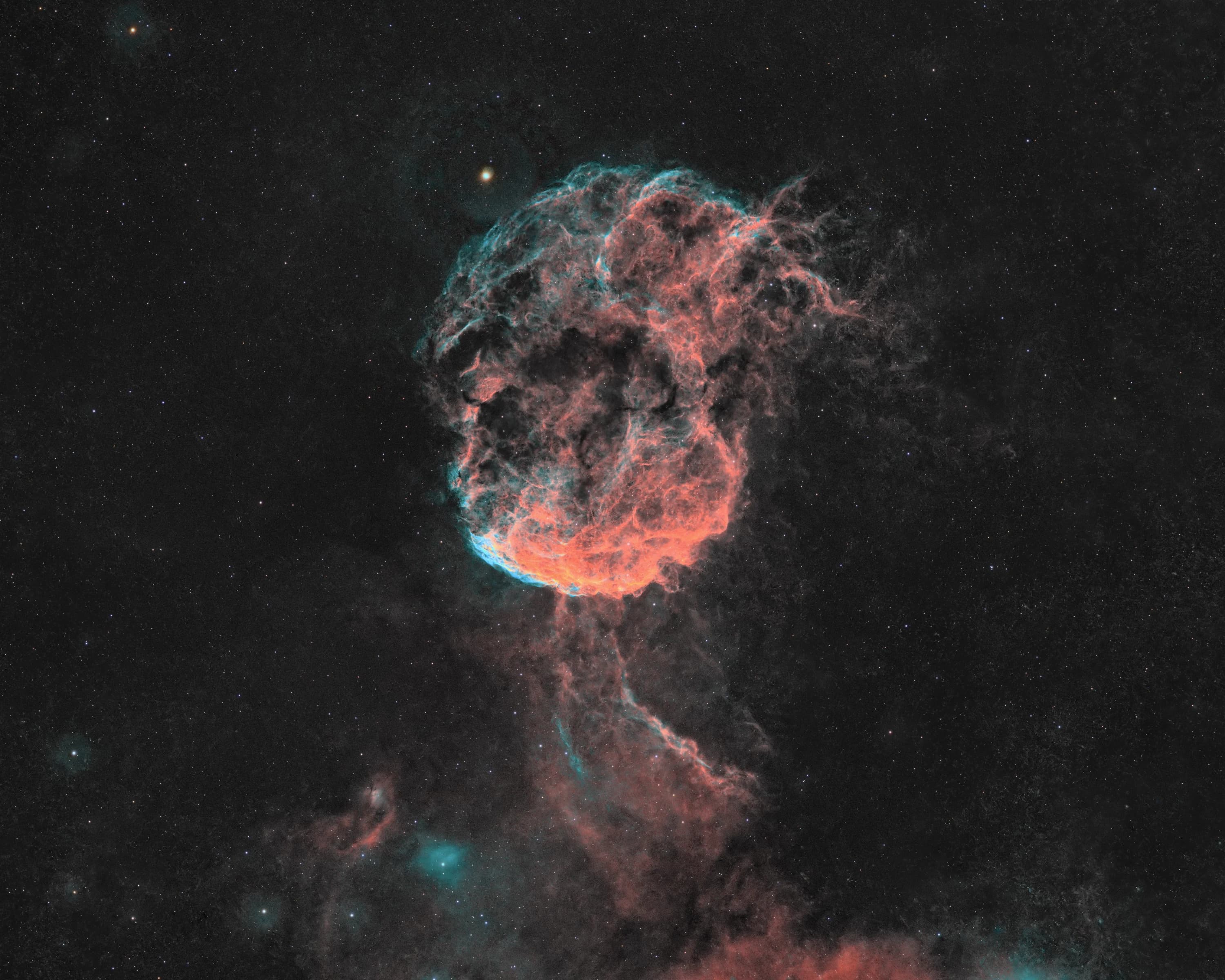 The Jellyfish Nebula (IC 443) in Foraxx dynamic narrowband palette